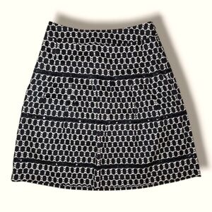 Ann Taylor LOFT Black & Tan Geometric Tiered Sequin Lined Skirt - Size 2P